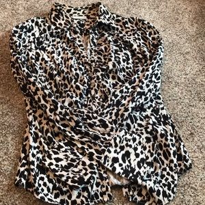 Black and White button down blouse